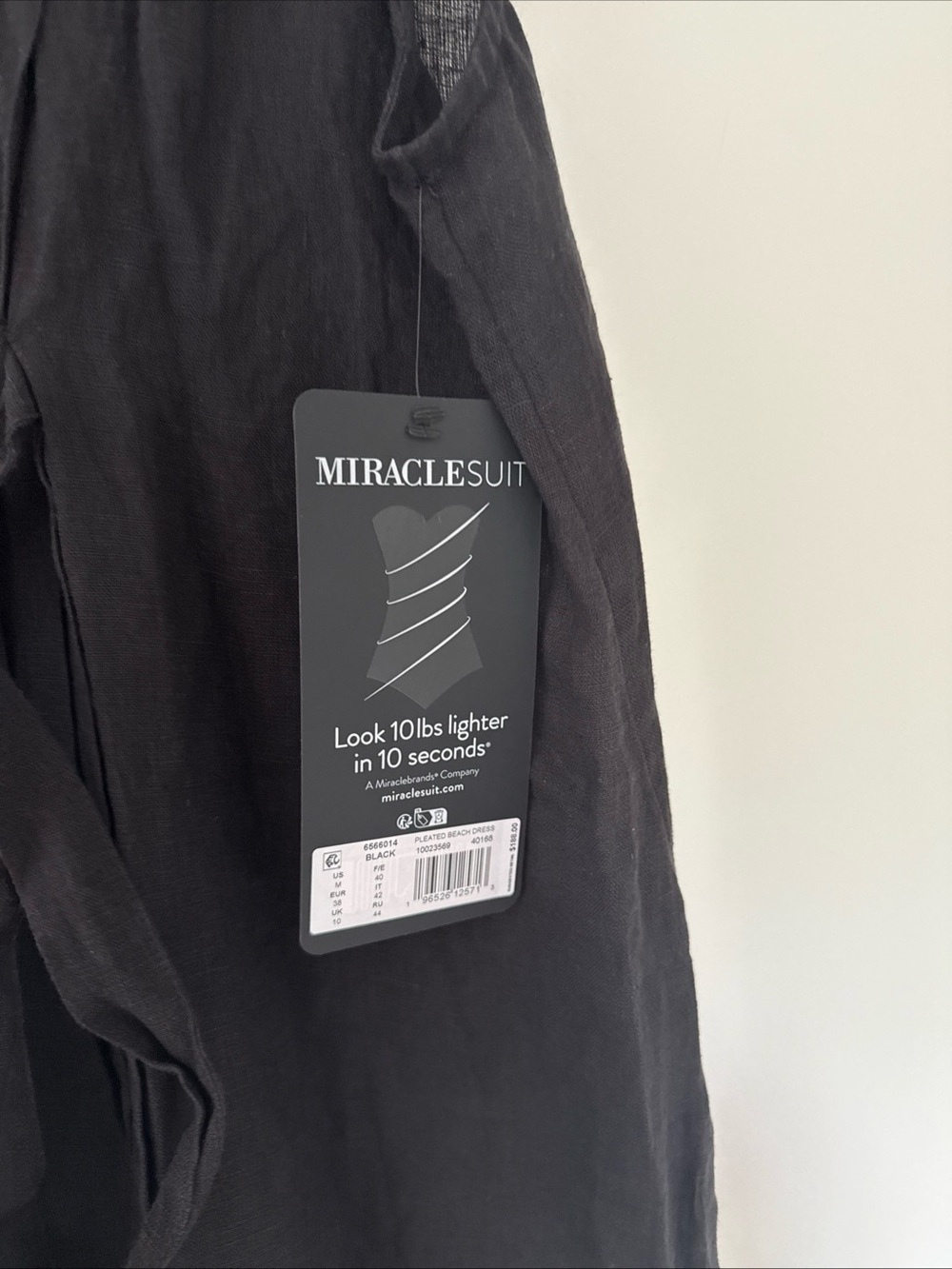 Black Lightweight Button-Front Linen Dress - Picture 2 of 5